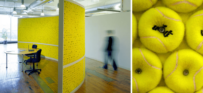 Cool Feature: A Tennis Ball Wall | Office Snapshots