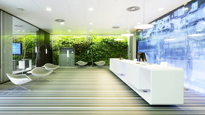 55 Inspirational Office Receptions Lobbies And Entryways Office   M2 700x393 