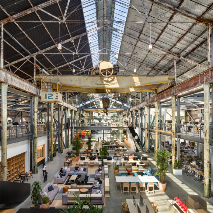 office gensler gusto francisco san headquarters architecture pier 70 dezeen warehouse industrial spacestor workplace interior interiors vast buildings company becomes