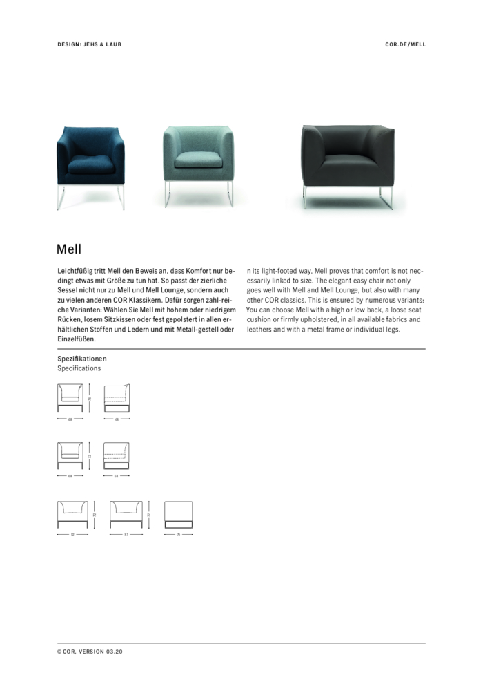 COR_MELL armchair_specifications