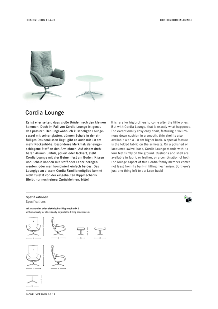 Cordia Lounge_specifications