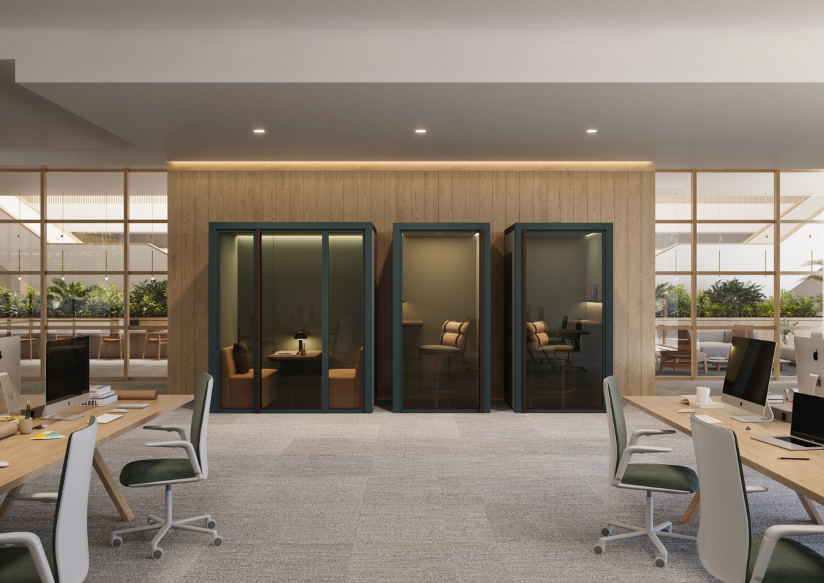 Videoconferencing Office Booths : soundproof phone booth