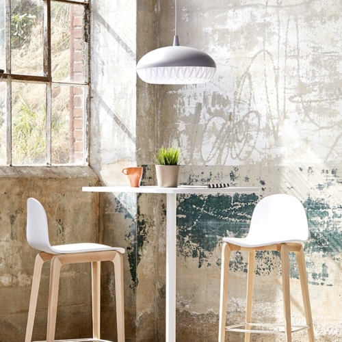 Nadia Counter Stool - Natural Frame / White PU Seat