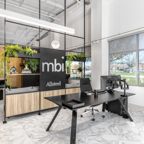 recent MBI (Modern Business Interiors) Showroom and Offices – St. Charles office design projects
