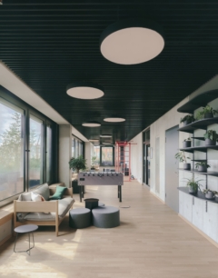 Acoustic Ceiling Baffle in EDGE Technologies HafenCity Offices - Hamburg