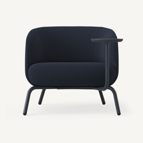 Nest Club Chair, Metal Base - with Side Table - 0