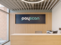 Acoustic Ceiling Baffle in Payscan Offices - Santiago