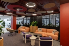 Colorful Exposed Ceiling - Strict 1 in Confidential Global Technology Company Offices - Bucharest